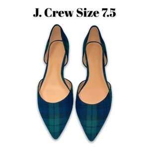 SOLD - J Crew Tartan Flats Plaid Ballet Dorsay